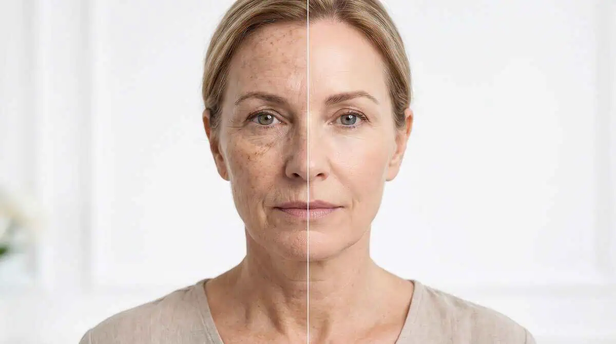 Skin tightening treatment for loose skin and fine lines on the face